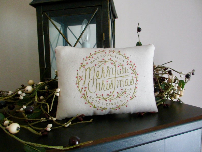 Christmas Pillow Christmas decoration Country Christmas decor Handmade Christmas Primitive Christmas PIllow Holiday Farmhouse 4 x 6 inches