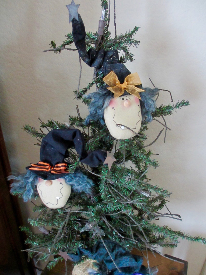 Primitive Halloween Witch Ornaments | All Hallows Eve Bowl Fillers ...