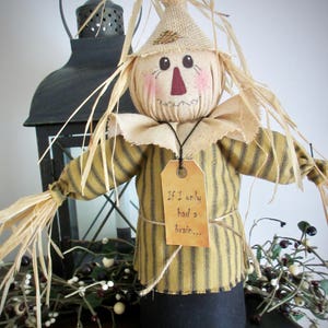 Handmade Primitive Scarecrow | Folk Art Fall Decoration | Autumn Home ...