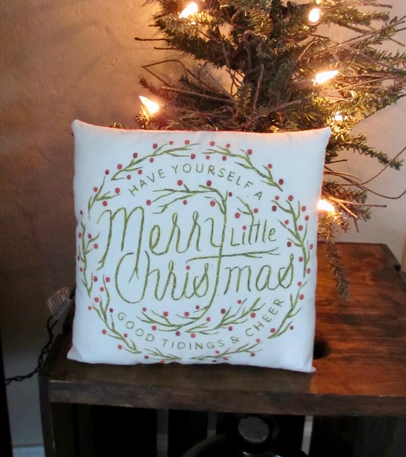 Christmas Pillow Christmas decoration Country Christmas decor Handmade Christmas Primitive Christmas PIllow Holiday Farmhouse image 8