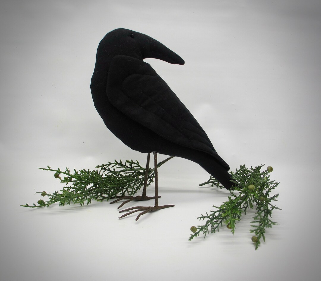 Halloween Black Crow Decoration | Black Raven Table Decor | Rustic All ...