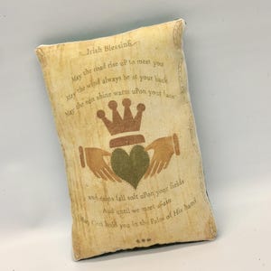 Irish blessing mini pillow | small pillow with saying | door knob hanger | shelf sitter | miniature pillow tuck | St. Patricks decoration