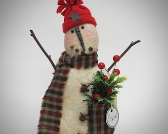 Rustic Snowman decor | Primitive  Snowman | Christmas decoration | Woodsy Snowman | Winter decoration | Lodge Snowman decor