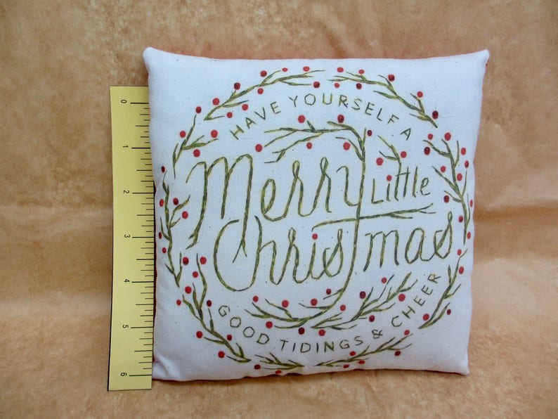 Christmas Pillow Christmas decoration Country Christmas decor Handmade Christmas Primitive Christmas PIllow Holiday Farmhouse image 6