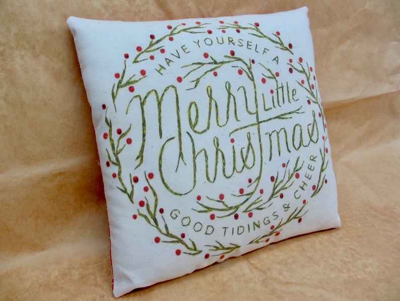 Christmas Pillow Christmas decoration Country Christmas decor Handmade Christmas Primitive Christmas PIllow Holiday Farmhouse image 4