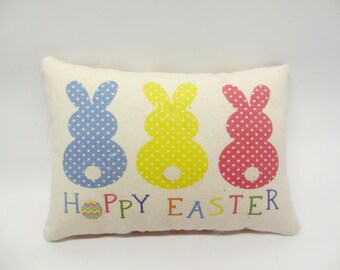 Happy Easter basket stuffer | Pillow tuck | Tiered tray accessory | Gift for child | Holiday shelf sitter | small decorative accent pillow