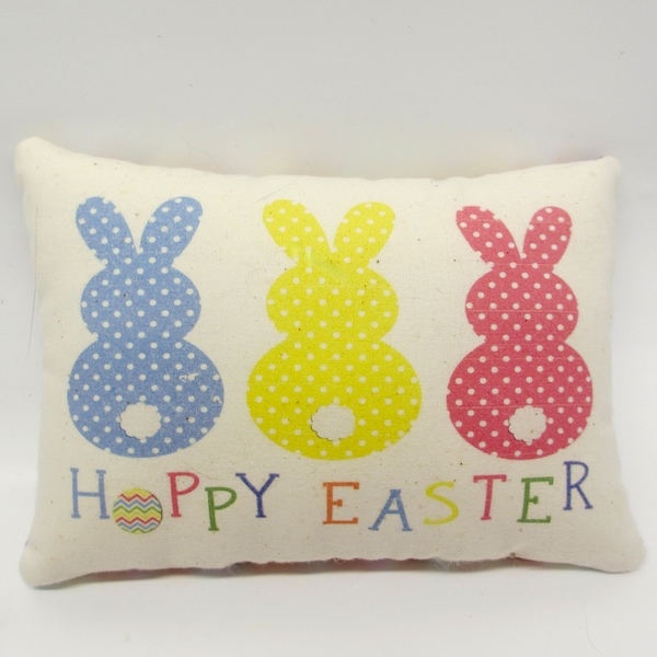 Happy Easter basket stuffer | Pillow tuck | Tiered tray accessory | Gift for child | Holiday shelf sitter | small decorative accent pillow