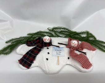 Décoration de table Bonhomme de neige « Amis pour toujours » | Décoration hivernale sur le thème de l'amitié | Cadeau pour une personne spéciale | Cadeau d'hôtesse pour les fêtes | Cadeau d'amitié