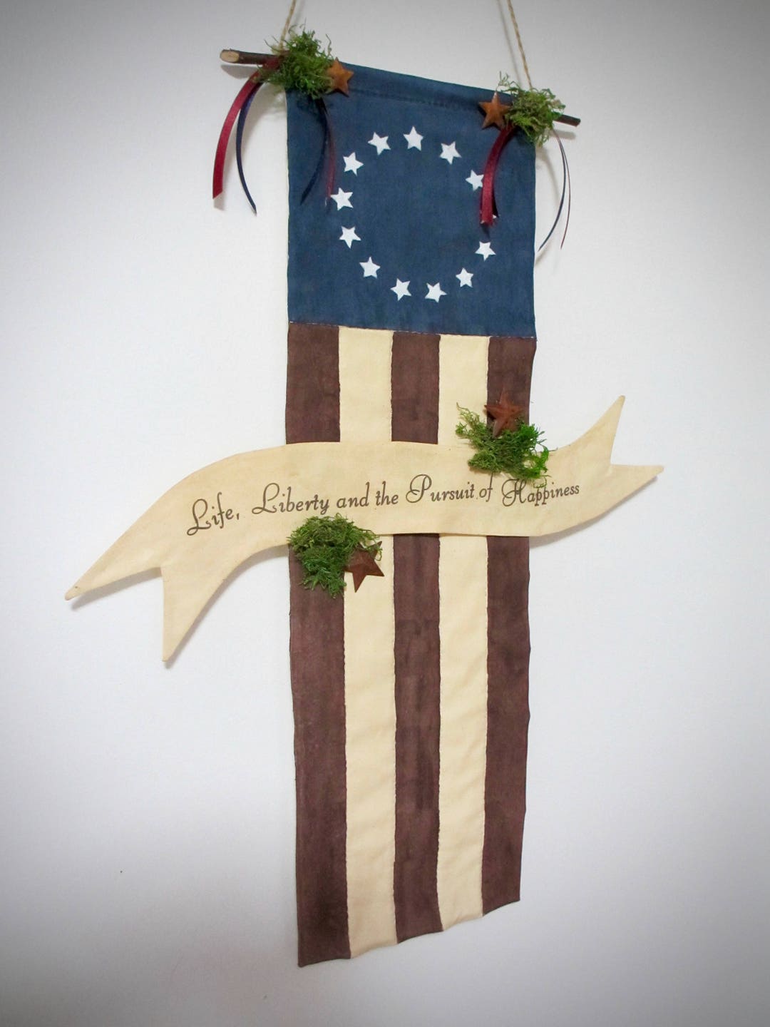Primitive Patriotic American Flag Door Greeter | 4th of July Decoration ...