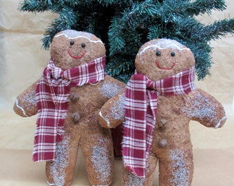 Handmade Fabric Gingerbread Men | Holiday Decor | Gingerbread man | Gingerbread doll | Christmas ornament | Christmas decoration |