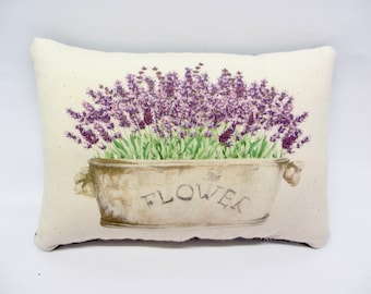 Lavender pillow tuck | mini pillow | farmhouse home decor | floral print | tiered tray accessory | Lavender accent | rustic gift for her