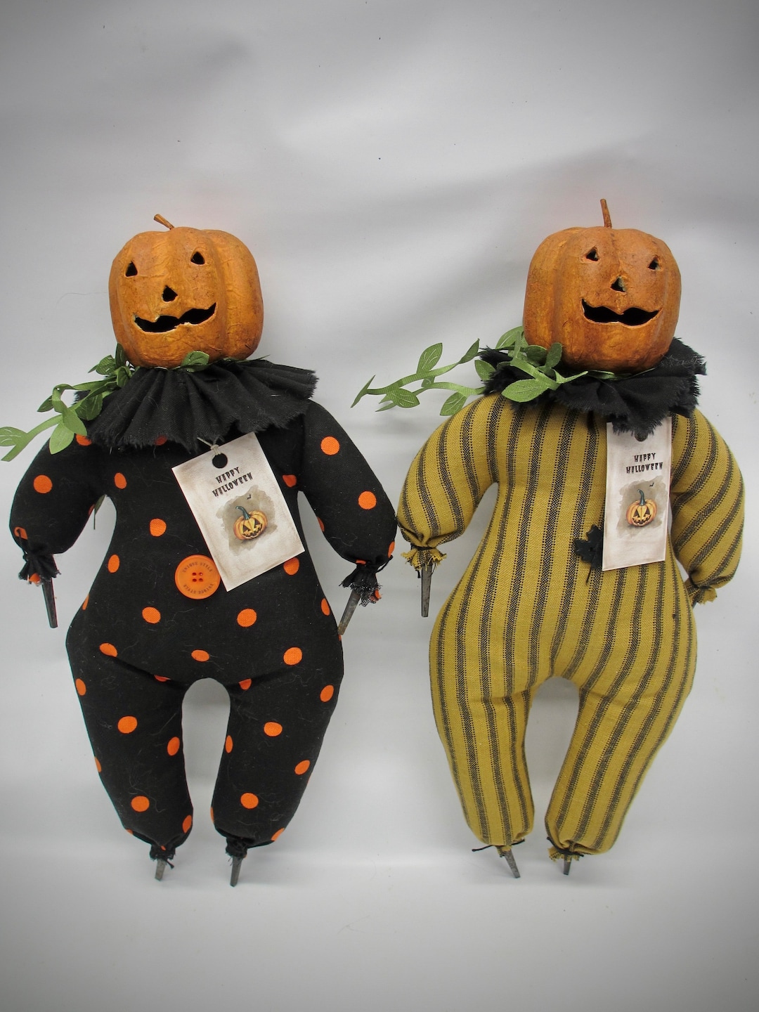 Primitive Handmade Pumpkin Head Doll | Jack O Lantern | Rustic Fall ...