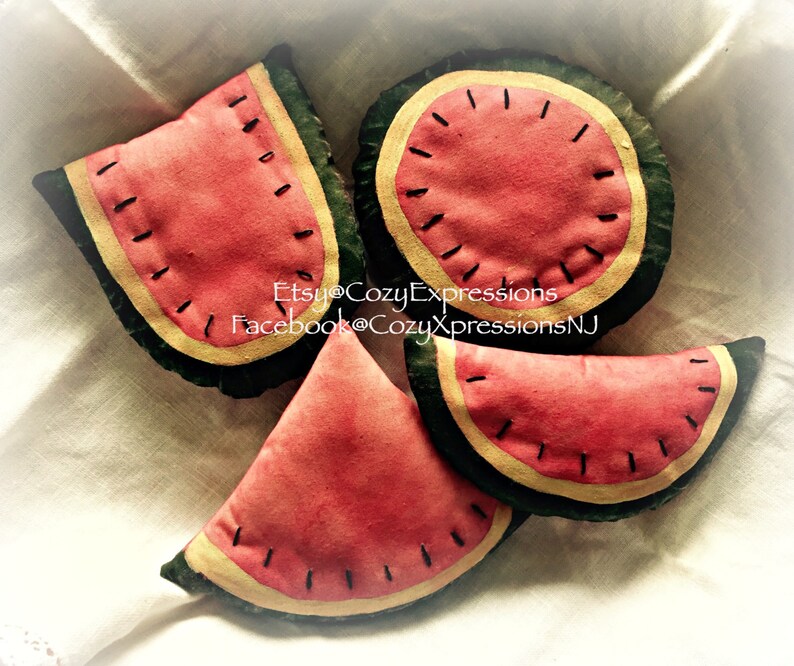 Primitive Watermelon Bowl Fillers Summer Decor Faux Fruit Etsy