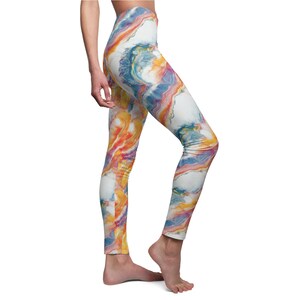 Vibrant Abstract Women&#39;s Leggings, Activewear, Yoga Pants, Workout Leggings, Casual Fashion, Women&#39;s Athleisure