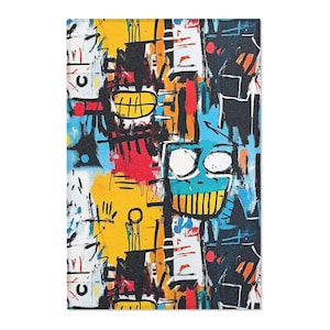 May include: Abstract art notebook cover featuring a vibrant mix of colors including yellow, red, blue, and black. The design incorporates bold brushstrokes and geometric shapes, creating a dynamic and expressive composition. The notebook is rectangular and appears to be a journal or sketchbook.