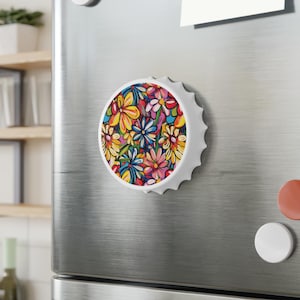 Graffiti Flowers Bottle Opener - Unique Bar Tool, Kitchen Accessory, Barware, Gift for Him and Her, Housewarming Present