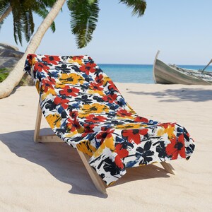 Graffiti Flowers Beach Towel, Summer Towel, Beach Accessory, Pool Towel