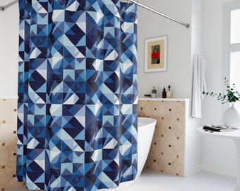 Blue Sapphire Shower Curtain, Bathroom Decor