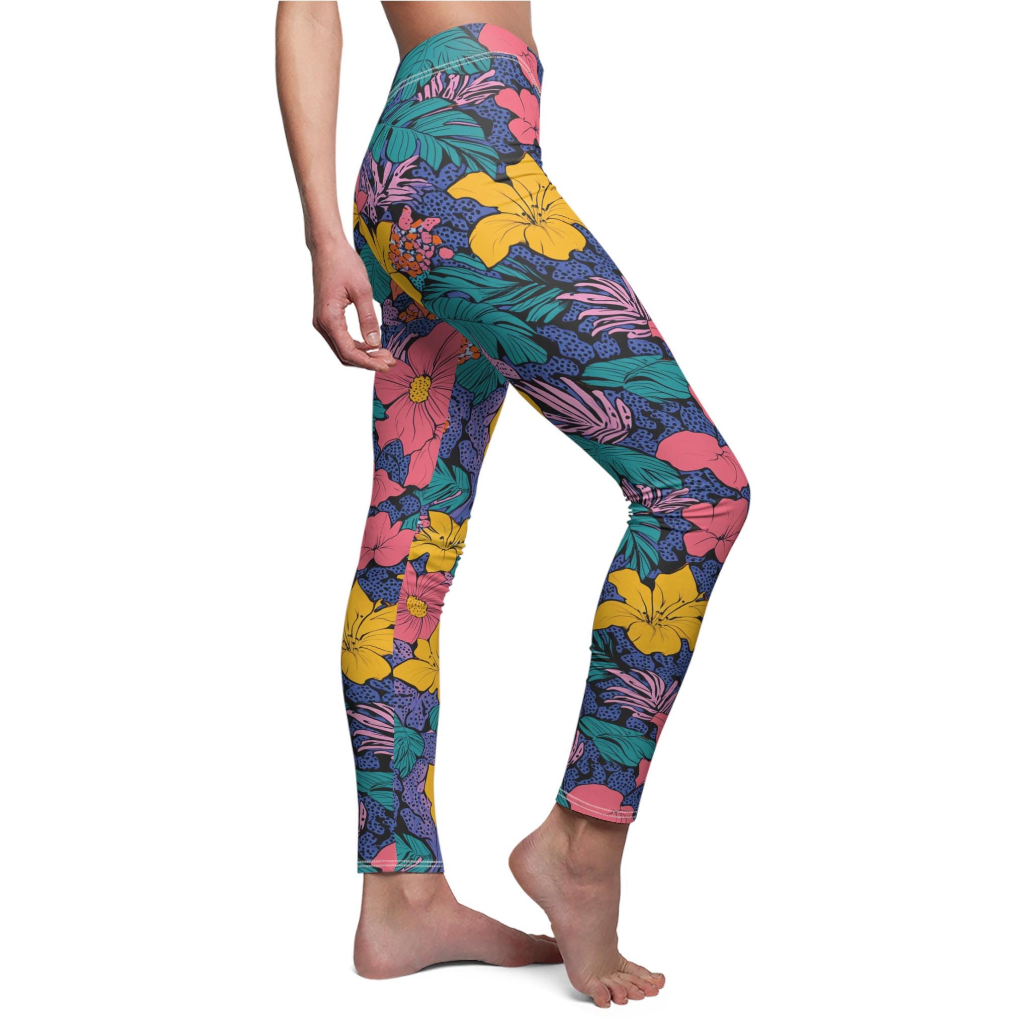 Liebeimmer Legging Évasé Floral Années 70 Pour Femme - Pantalon Yoga Confortable Et Élégant Pour Sport Et Détente