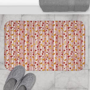 Cherry Branch Bath Mat, Cherries Bathroom Rug, Fruit Shower Mat, Non-Slip Mat, Housewarming Gift