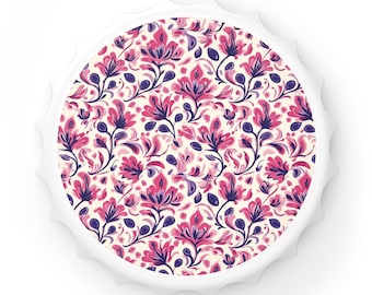 Purple Bottle Opener, Floral Bar Tool