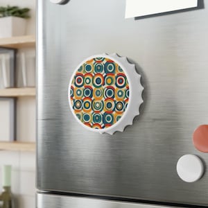 Circles Bottle Opener, Colorful Bar Tool, Retro Kitchen Accessory, Barware, Gift for Him and Her, Housewarming Present