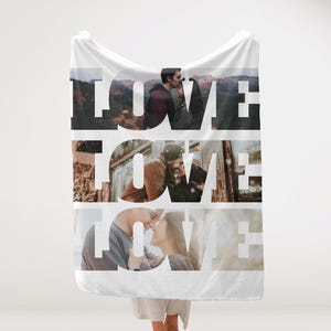 Personalized Photo Blanket, Custom Picture Throw Blanket For Loved One, Gift for Valentines Day Girlfriend Wife