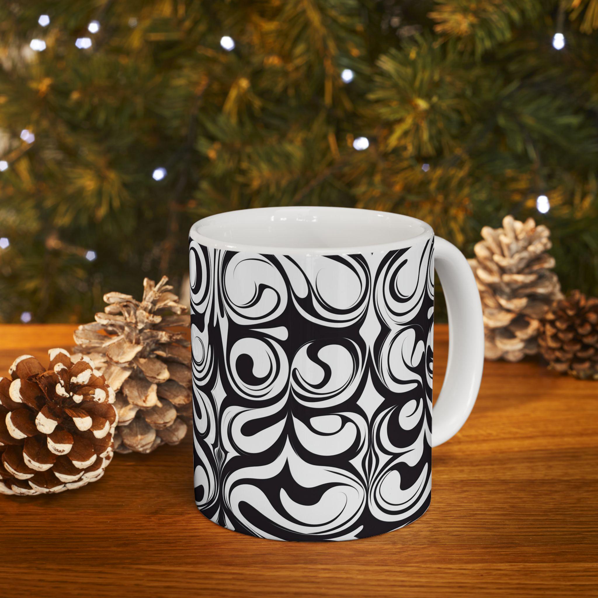 Schwarz-weiße Tasse, einfarbige Kaffeetasse