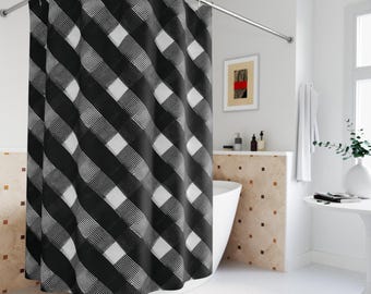 Geometric Shower Curtain, Bathroom Decor