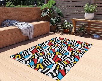 Pop Art & Retro Outdoor Rug, Patio Decor