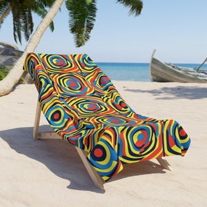 Trippy Retro Colorful Beach Towel, Summer Towel, Beach Accessory, Pool Towel