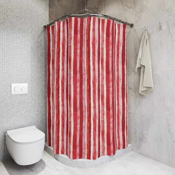 Tenda Da Doccia Lunga Dynamene 190 Cm – Stile Bohémien Righe Zigzag, Lavanda, Con 12 Ganci, Tessuto Impermeabile Lavabile