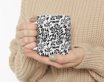 Black and White Ceramic Mug, Cup