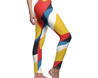 Colorful Abstract Women's Leggings, Yoga Pants