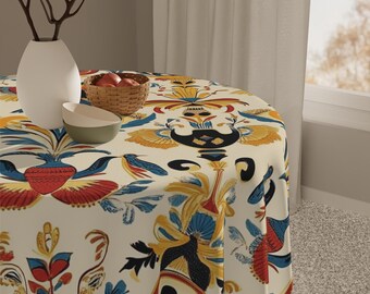 ABAKUHAUS Retro Tovaglia, Storia egiziana, Rettangolare per Sala da Pranzo e Cucina, 140 cm x 200 cm, Multicolore