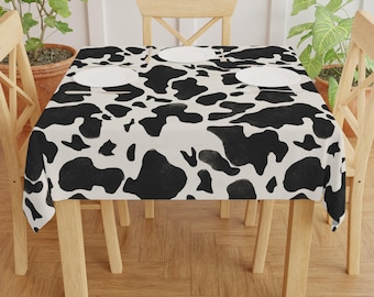 Cow Print Tablecloth, Farm Kitchen Kitchen Decor