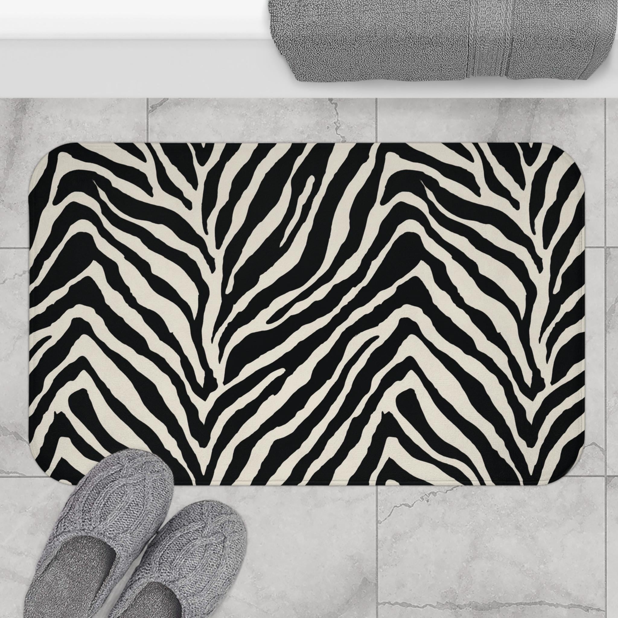 Zebra Stripes Print Bath Mat, Non-slip Shower Rug - Etsy
