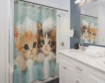 Ganshan Bi Lindo gato exótico retrato cortina de ducha acuarela gatito mascota estampado animal cortinas de baño para decoración del hogar de baño con 12 ganchos 182 x 183 cm