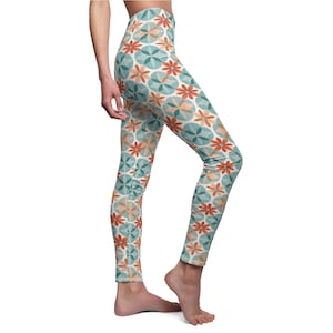 Retro Women&#39;s Leggings, Luxurious Yoga Pants, Casual Wear, Workout Leggings, Athleisure