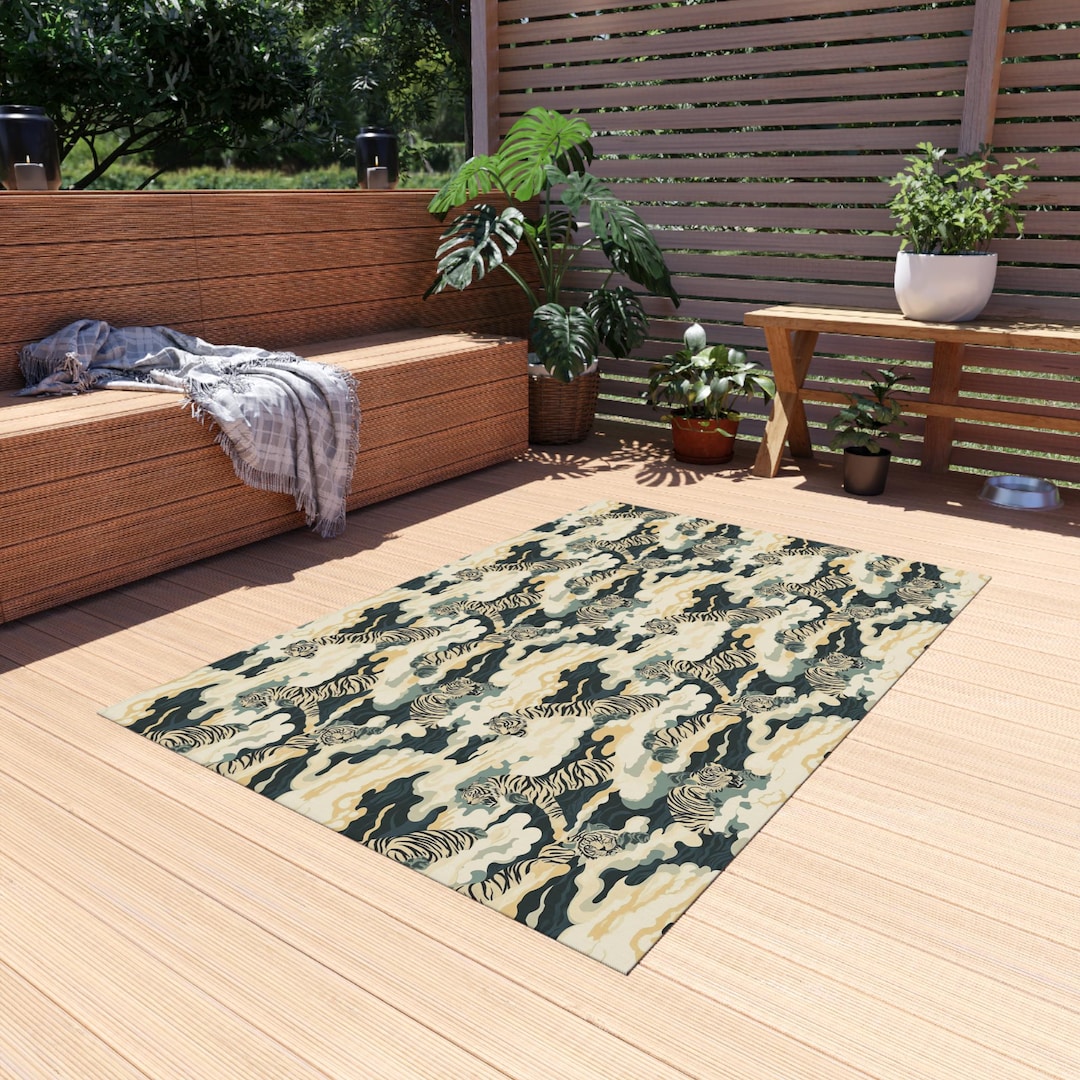 Japanese Tigers Outdoor Rug, Garden Decor - Etsy