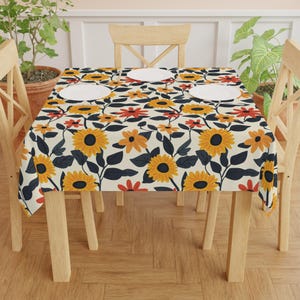 Sunflowers Tablecloth, Kitchen Home Decor, Kitchen Table Cover, Dining Room Decoration, Housewarming Gift