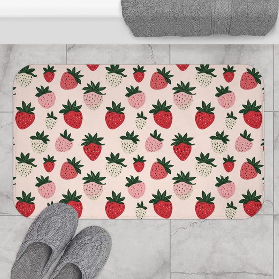 Strawberry Bath Mat, Non-slip Shower Rug - Etsy