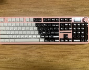Tastiera meccanica wireless personalizzata – Tema rosa/nero/bianco