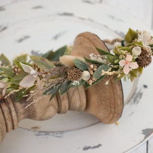 Simple Greenery and Dried Accent halo Flower Crown - Beige - Neutral -  Boho - Earth tone - Grasses - Wedding - Bridal - Bridesmaid - Hippie