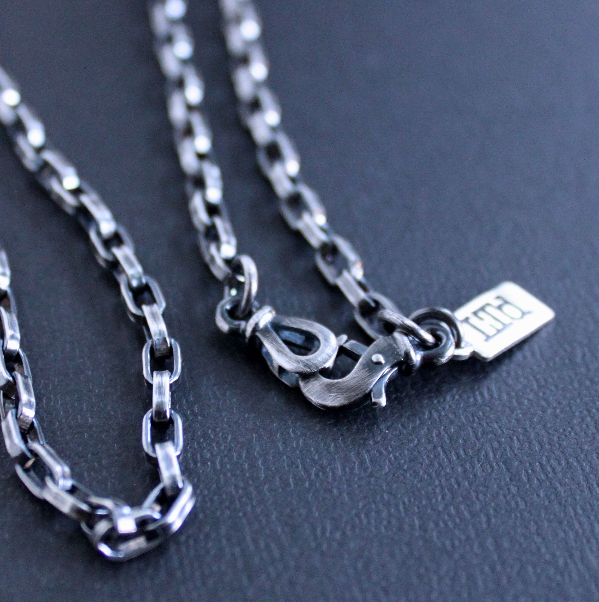 Mens silver cable chain best sale necklace