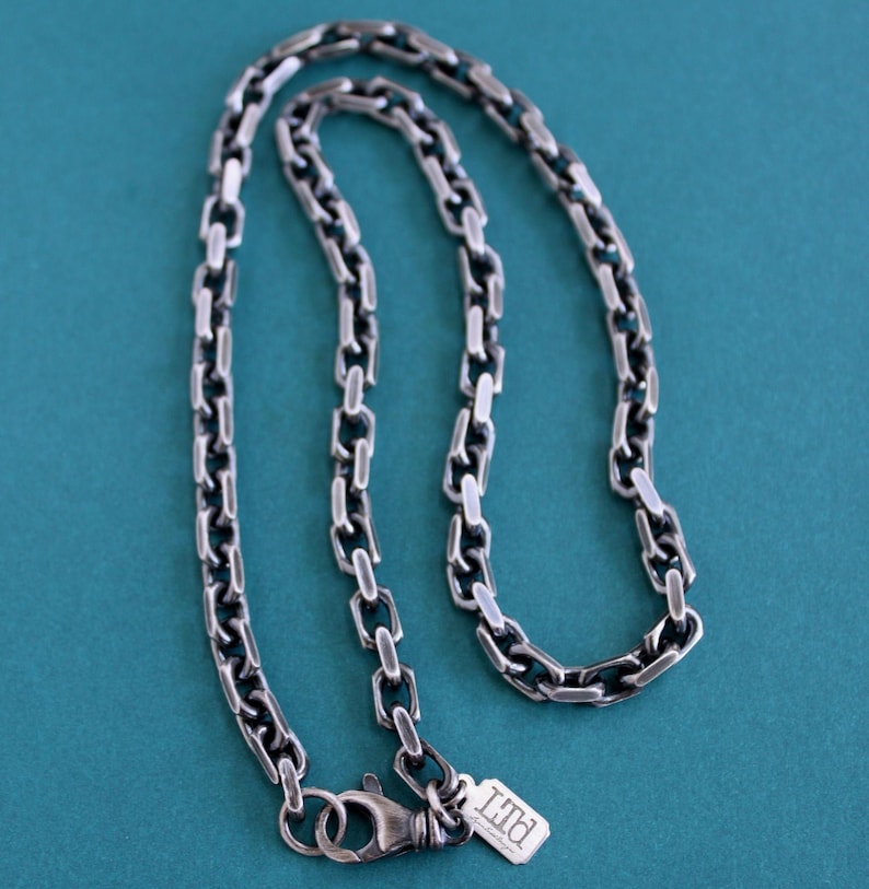 Mens Heavy Sterling Silver Chain Necklace image 1