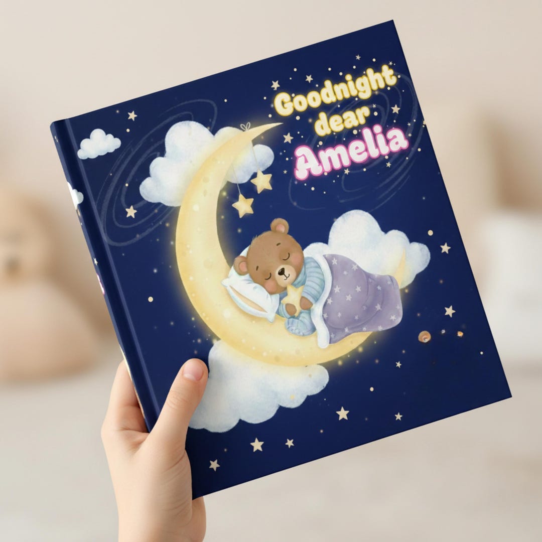 Personalized Bedtime Story Book, Custom Name Childrens Sleep Book, Baby