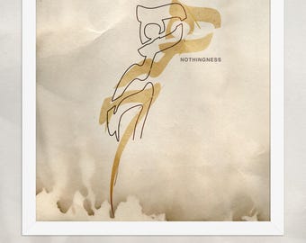 Framed Persian Calligraphy Art – Minimalist 'Nothingness' Poster