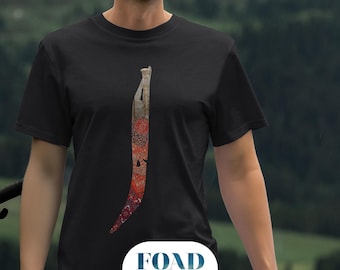 Ancient Calligraphy T-Shirt – Stylized Letter with Persepolis Architecture – Symbolic Typography unisex T-shirt