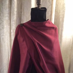 Rose linen asymmetrical cocoon jacket with vintage button